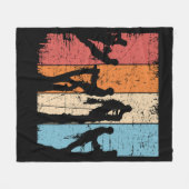 Retro Arborist Mannen Houtwerker Arborist Fleece Deken (Voorkant (Horizontaal))