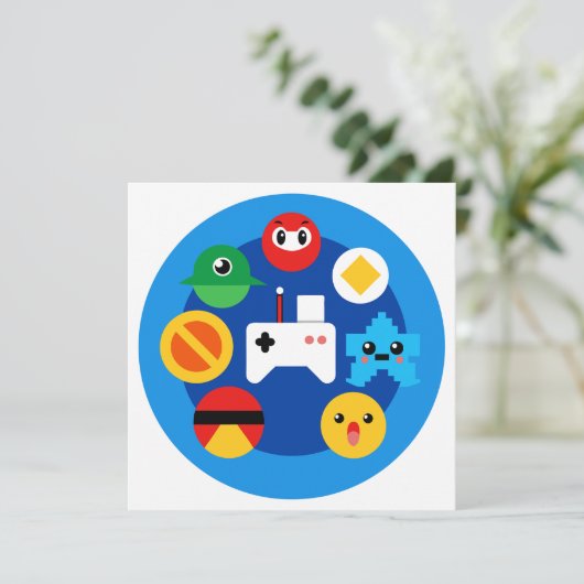 Retro Arcade Fun Kaart (Staand voorkant)