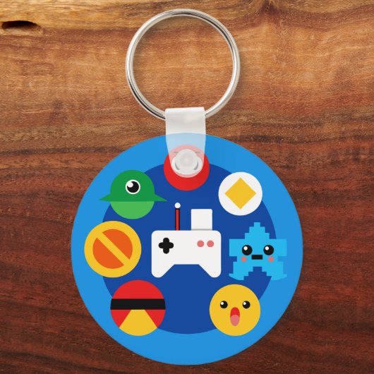 Retro Arcade Fun Sleutelhanger (Achterkant)