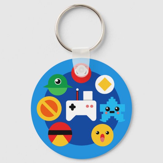 Retro Arcade Fun Sleutelhanger (Achterkant)