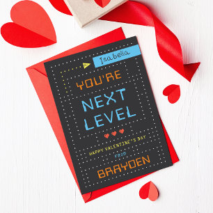 Retro Arcade Game Classroom Carte Saint-Valentin