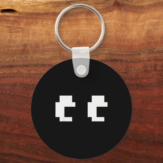 Retro Arcade Game Ghost Eyes Halloween Group Costu Sleutelhanger (Voorkant)