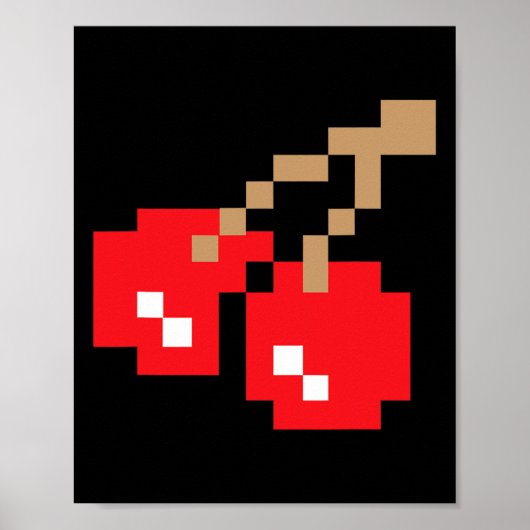 Retro Arcade Game Kersen Poster (Voorkant)
