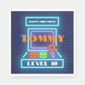 Retro Arcade Game Verjaardagsfeest Servet (Voorkant)