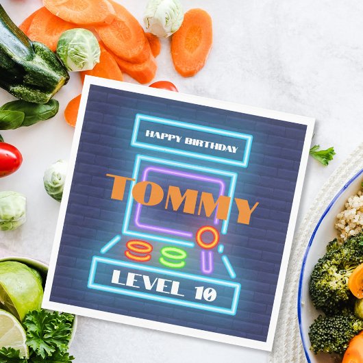 Retro Arcade Game Verjaardagsfeest Servet