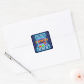 Retro Arcade Game Verjaardagsfeest Vierkante Sticker (Envelop)