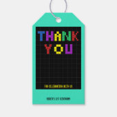 Retro Arcade Game Verjaardagsfeestje Dank u Cadeaulabel (Voorkant)