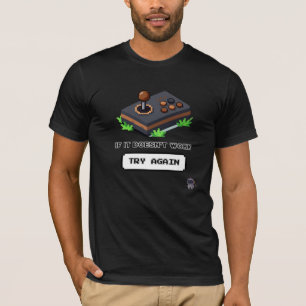 Retro Arcade Joystick Pixel Art Motiverende Spreuk T-shirt