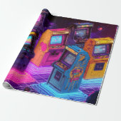 Retro Arcade Machines Cadeaupapier (Uitgerold)