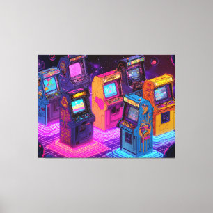 Retro Arcade Machines Canvas Afdruk