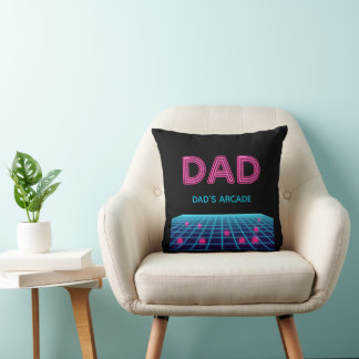 Retro Arcade Neon PAPA Maatwerk Jaar Vaderdag Cade Kussen