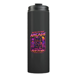 Retro Arcade Synthwave Neon Sticker Thermosbeker