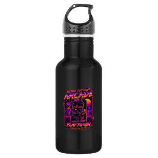 Retro Arcade Synthwave Neon Sticker Waterfles
