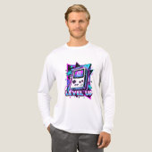 Retro Arcade: The "Level Up" Synthwave Tee Tri-Blend Shirt (Voorkant)