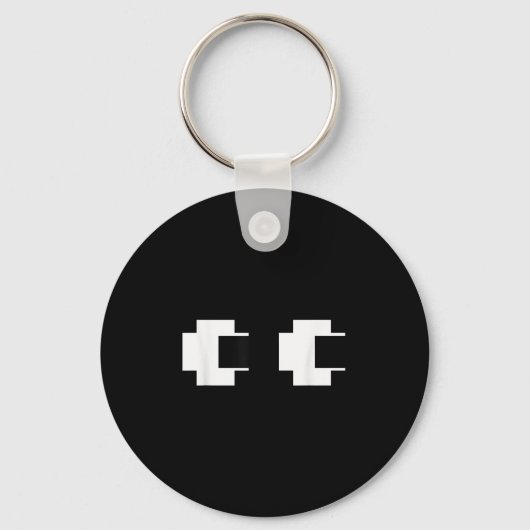 Retro Arcade Video Game Ghost Eyes Halloween Group Sleutelhanger (Voorkant)