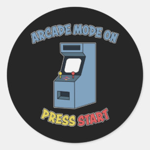 Retro Arcade Video Game Machine Retro Games Gift Ronde Sticker