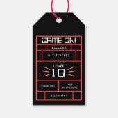 Retro Arcade Videogame Neon Kids Verjaardag Cadeaulabel (Voorkant)