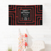 Retro Arcade Videogame Neon Kids Verjaardag Spandoek (Insitu)