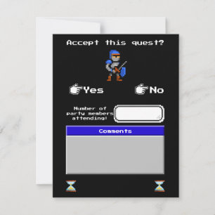 Retro Arcade Videospel RSVP Kaartje
