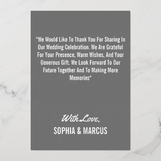 Retro Arch Elegante trouwfoto Dank u kaart (Achterkant)