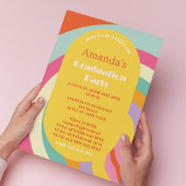 Retro Arch Foto 70s Roze Afstuderen Kaart