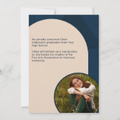 Retro Arch Navy Blue 2 Photo Grad Faire-part (Dos)