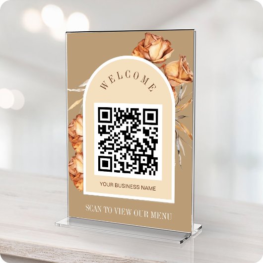 Retro Arch Roos QR Code ScanToView Menu Kaart