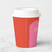 Retro Arch Roze & Sinaasappel Sweet 16 Verjaardag Papieren Bekers (Rechts)