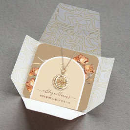 Retro Arch Script Roos Sieraden Display Vierkante Visitekaartje