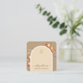 Retro Arch Script Roos Sieraden Display Vierkante Visitekaartje (Staand voorkant)