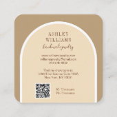 Retro Arch Script Roos Sieraden Display Vierkante Visitekaartje (Achterkant)