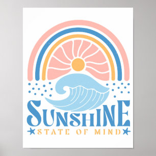 Retro Arch Sun Poster - "Sunshine State of Mind"