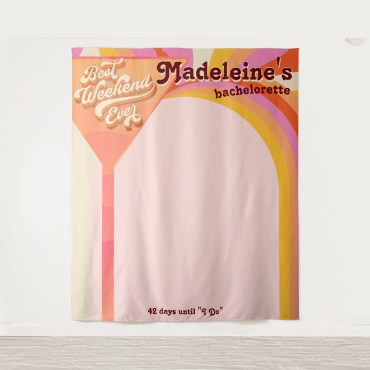 Retro Arch  Zonsondergang Bachelorette Achtergrond Wandkleed (Voorkant)