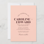 Retro Arched Gestreepte Huwelijksuitnodiging Kaart (Voorkant)