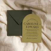 Retro Arched Gestreepte Huwelijksuitnodiging Kaart