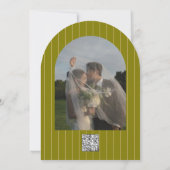 Retro Arched Gestreepte Huwelijksuitnodiging Kaart (Achterkant)