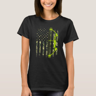 Retro Archery Compound Bow Usa Vlag Archer 4e van T-shirt