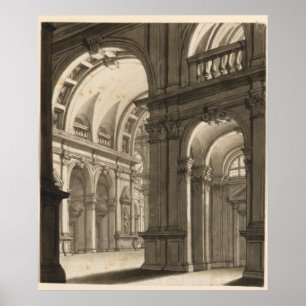 Retro  architectonische kathedraal poster