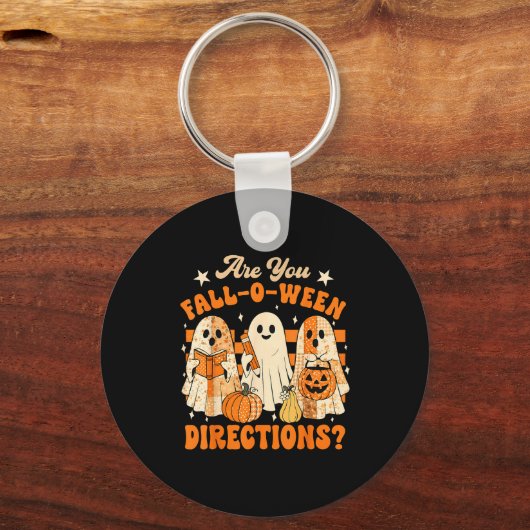 Retro Are You Fall O Ween Directions Teacher Hallo Sleutelhanger (Voorkant)