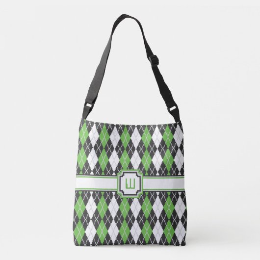 Retro Argyle All-Over-Print Bag Crossbody Tas (Achterkant)