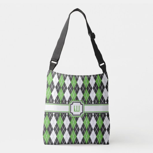 Retro Argyle All-Over-Print Bag Crossbody Tas (Voorkant)
