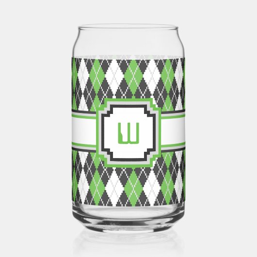Retro Argyle Blikvorm Glas (Voorkant)