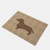 Retro Argyle Dachshund Deurmat (Schuin)