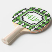 Retro Argyle Ping Pong Paddle Tafeltennisbatje (Voorkant Gekanteld)