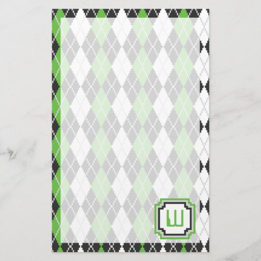 Retro Argyle Stationery Briefpapier (Voorkant)