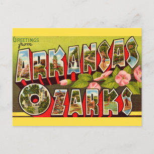 Retro Arkansas Ozarks ansichtkaart Briefkaart