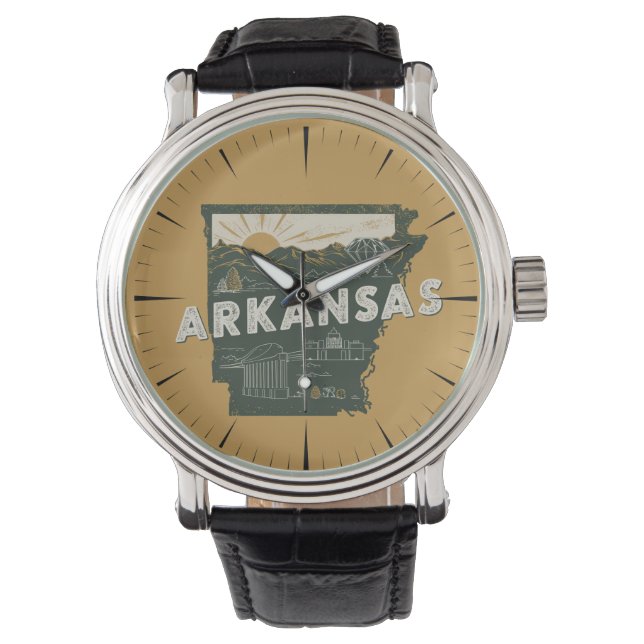 Retro Arkansas State Horloge (Voorkant)