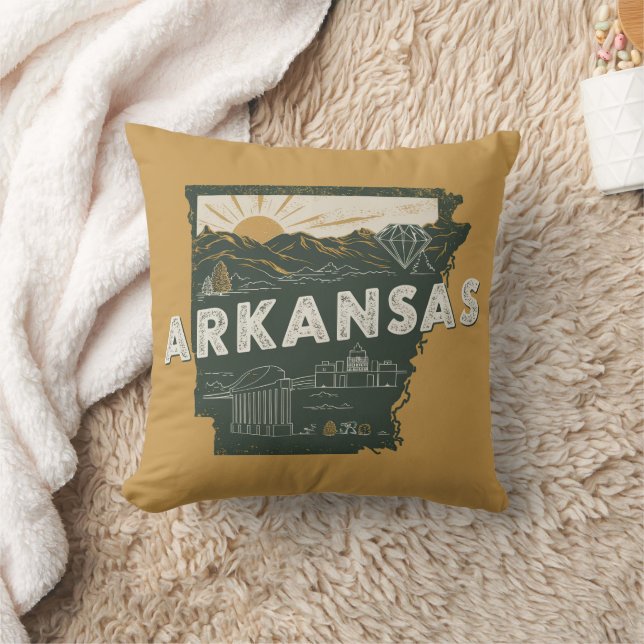 Retro Arkansas State Kussen (Deken)