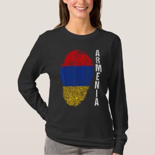 Retro Armenia Vlag Home Vingerprint Grafisch T-shi T-shirt