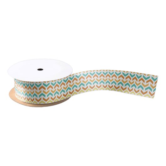 Retro Arrows Chevron Sinaasappel Blauwgroen Goud Lint (Spoel)